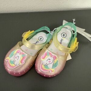 Cat & Jack Unicorn Sandals with Pink and Yellow